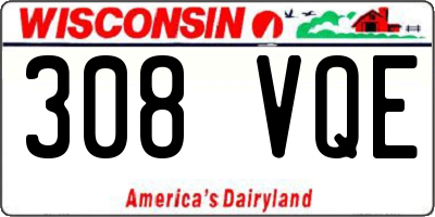 WI license plate 308VQE