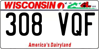 WI license plate 308VQF