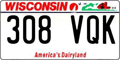 WI license plate 308VQK