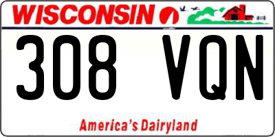 WI license plate 308VQN