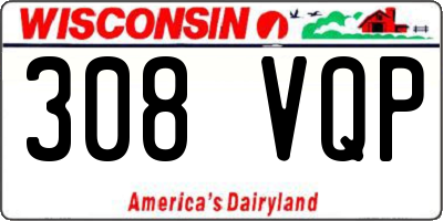 WI license plate 308VQP