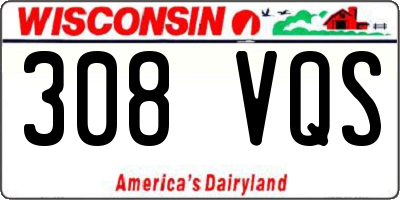 WI license plate 308VQS