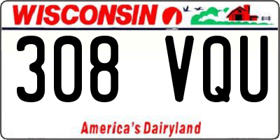 WI license plate 308VQU