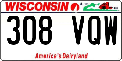WI license plate 308VQW