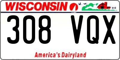 WI license plate 308VQX