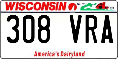 WI license plate 308VRA