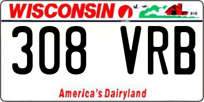 WI license plate 308VRB