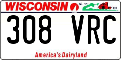 WI license plate 308VRC