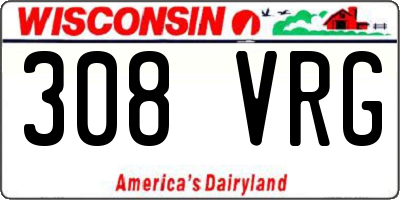 WI license plate 308VRG