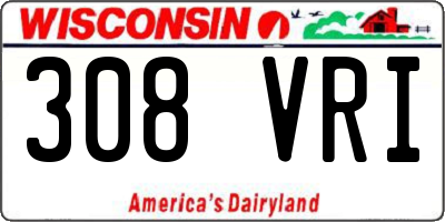 WI license plate 308VRI