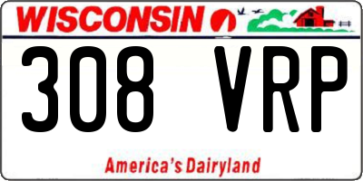 WI license plate 308VRP