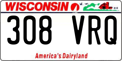 WI license plate 308VRQ