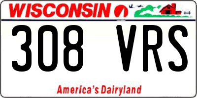 WI license plate 308VRS