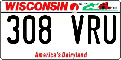 WI license plate 308VRU