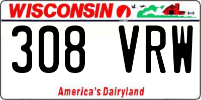 WI license plate 308VRW