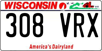 WI license plate 308VRX