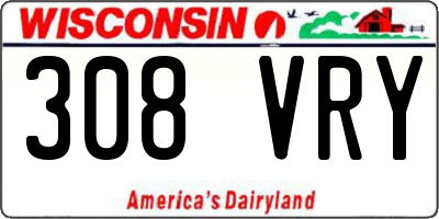 WI license plate 308VRY