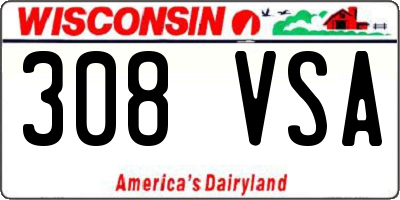 WI license plate 308VSA