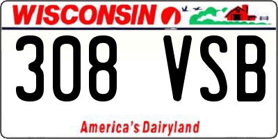 WI license plate 308VSB