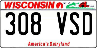 WI license plate 308VSD