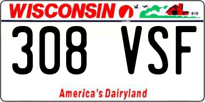 WI license plate 308VSF