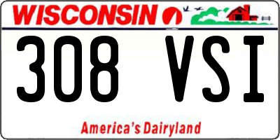 WI license plate 308VSI