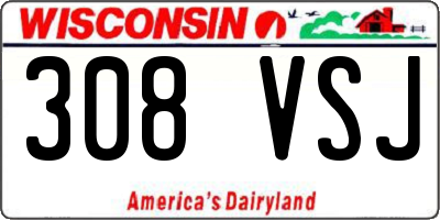 WI license plate 308VSJ