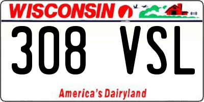 WI license plate 308VSL