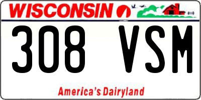 WI license plate 308VSM