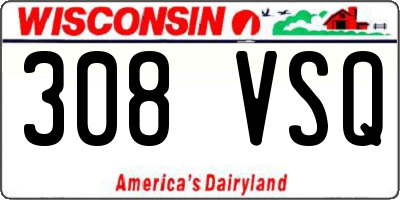 WI license plate 308VSQ
