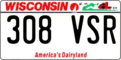 WI license plate 308VSR