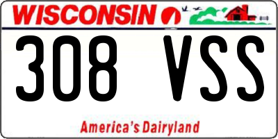 WI license plate 308VSS