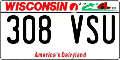 WI license plate 308VSU