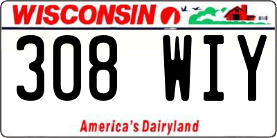 WI license plate 308WIY