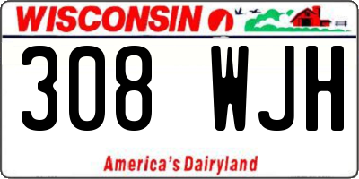 WI license plate 308WJH