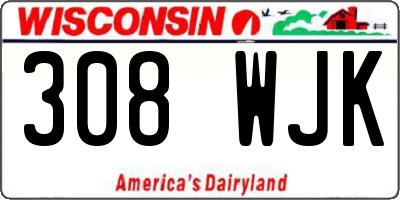 WI license plate 308WJK