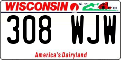 WI license plate 308WJW