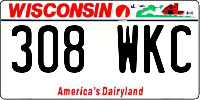 WI license plate 308WKC