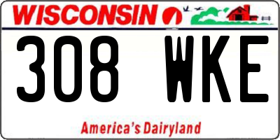 WI license plate 308WKE