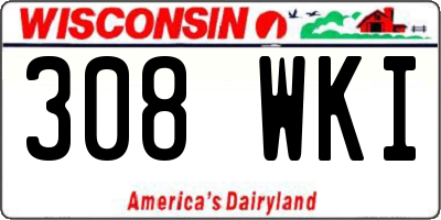 WI license plate 308WKI