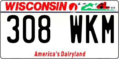 WI license plate 308WKM