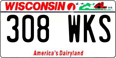 WI license plate 308WKS