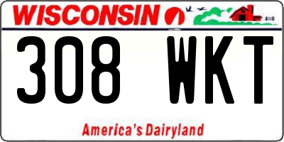 WI license plate 308WKT