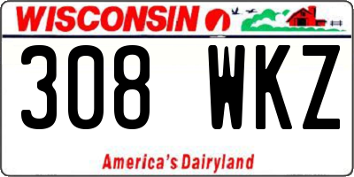 WI license plate 308WKZ
