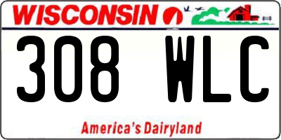 WI license plate 308WLC