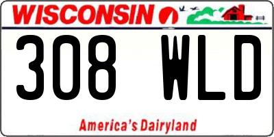 WI license plate 308WLD