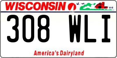WI license plate 308WLI