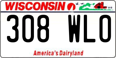 WI license plate 308WLO