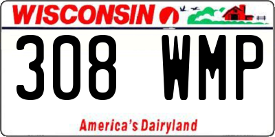 WI license plate 308WMP