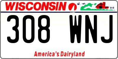WI license plate 308WNJ